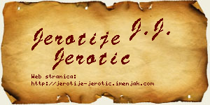 Jerotije Jerotić vizit kartica